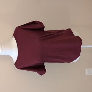 Colette split shoulder red women's shirt